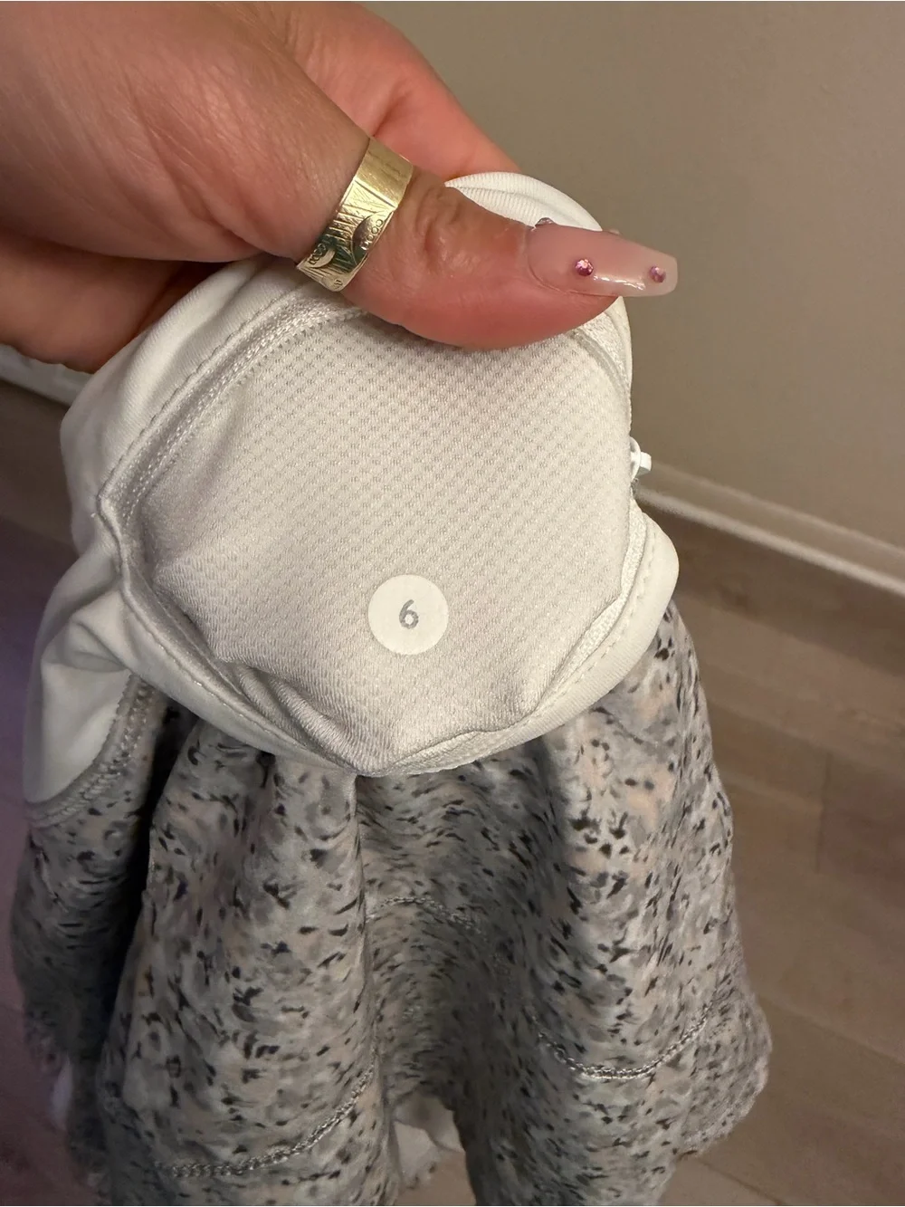 lululemon athletica White and Gray Micro-Floral Tennis Skirt